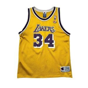 Champion Los Angeles Lakers Jersey Youth Large NBA SHAQ O'Neal‎ Jersey #34